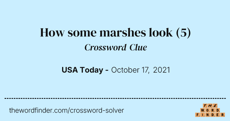 How some marshes look crossword clue image