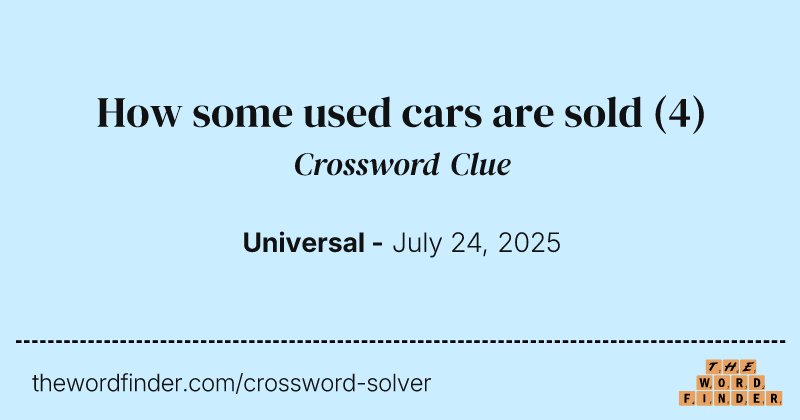 How some used cars are sold crossword clue image