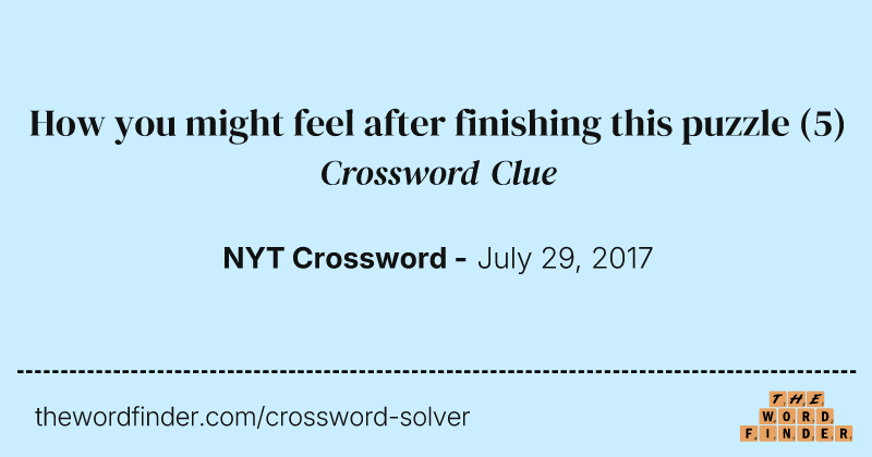 How you might feel after finishing this puzzle crossword clue image