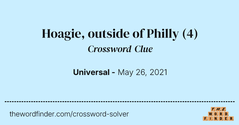 Hoagie, outside of Philly crossword clue image