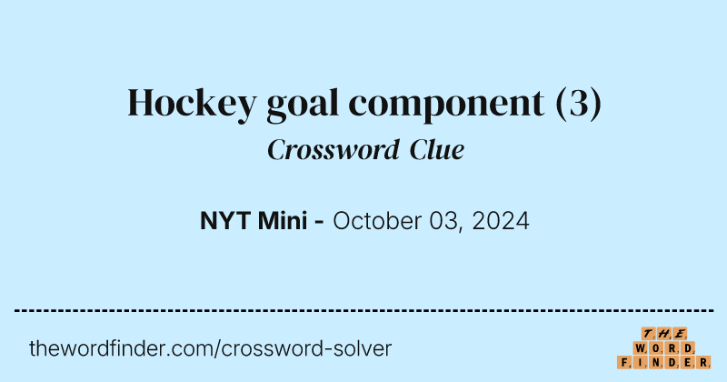 Hockey goal component crossword clue image