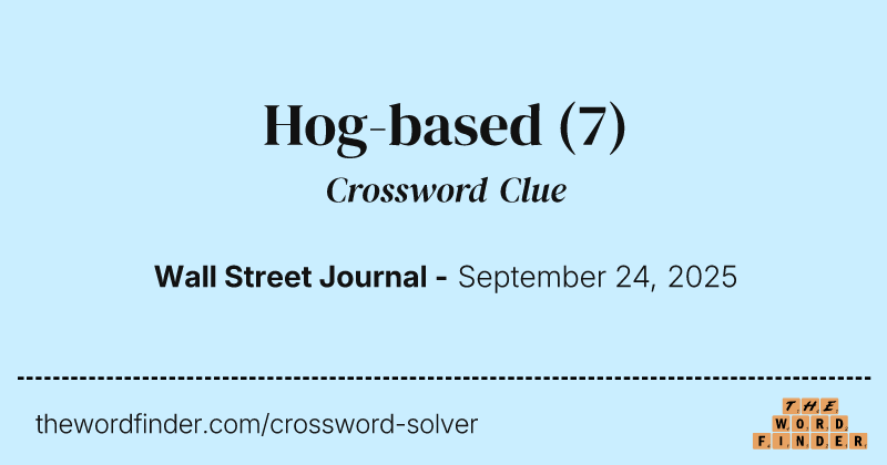 Hog-based crossword clue image