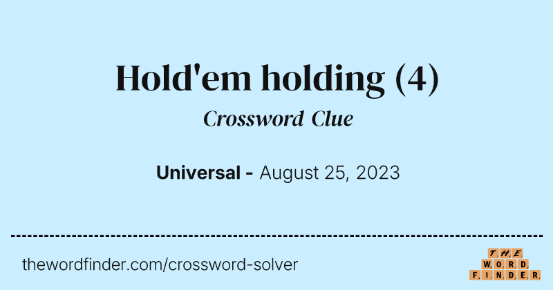 Hold'em holding crossword clue image