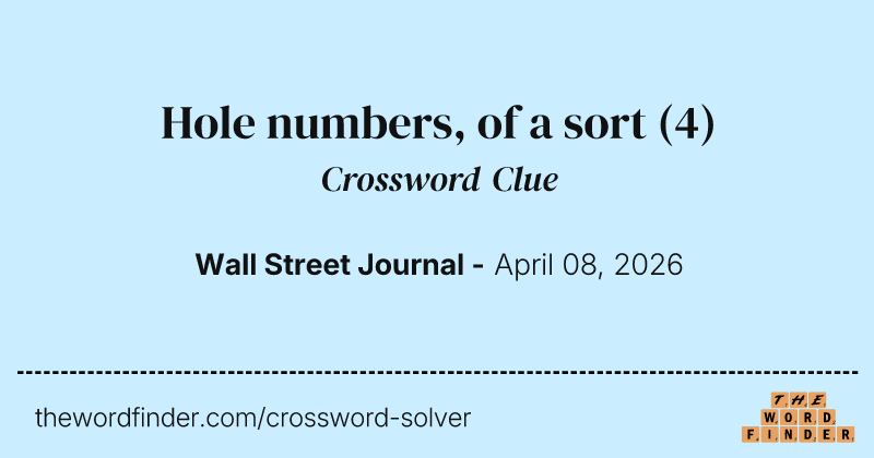 Hole numbers, of a sort crossword clue image