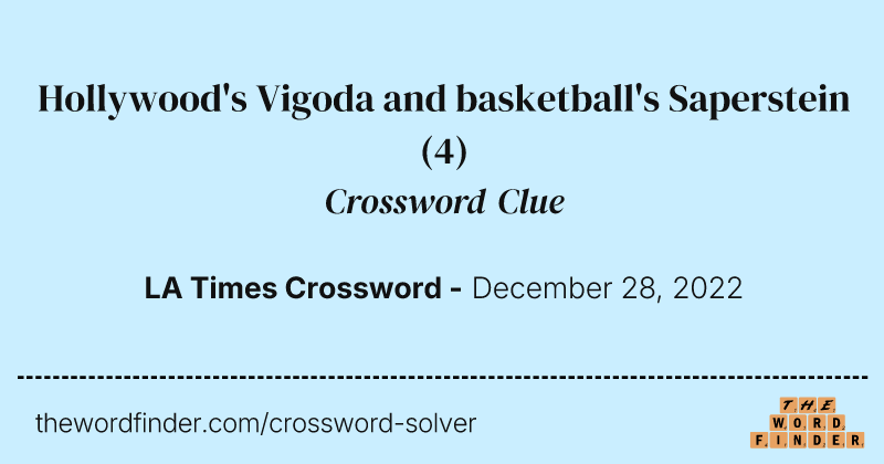 Hollywood's Vigoda and basketball's Saperstein crossword clue image