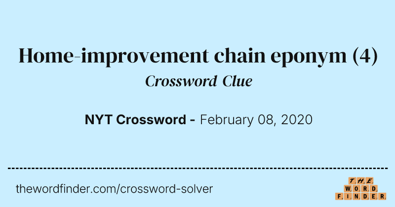 Home-improvement chain eponym crossword clue image