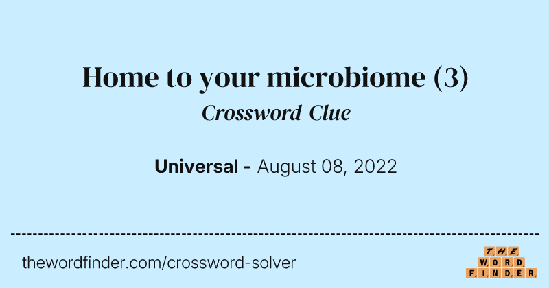 Home to your microbiome crossword clue image