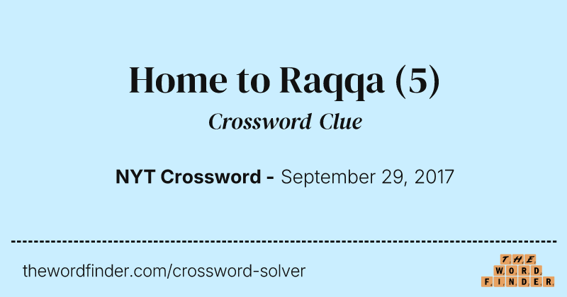 Home to Raqqa crossword clue image