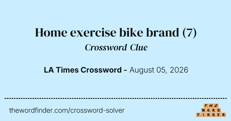 Home exercise bike brand crossword clue image