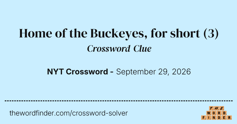 Home of the Buckeyes, for short crossword clue image