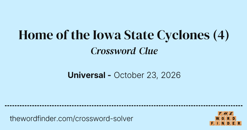 Home of the Iowa State Cyclones crossword clue image