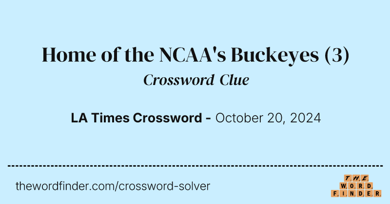 Home of the NCAA's Buckeyes crossword clue image