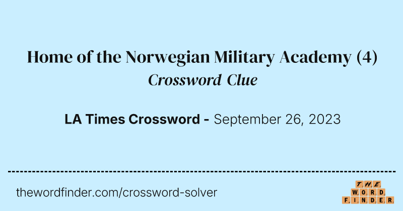 Home of the Norwegian Military Academy crossword clue image