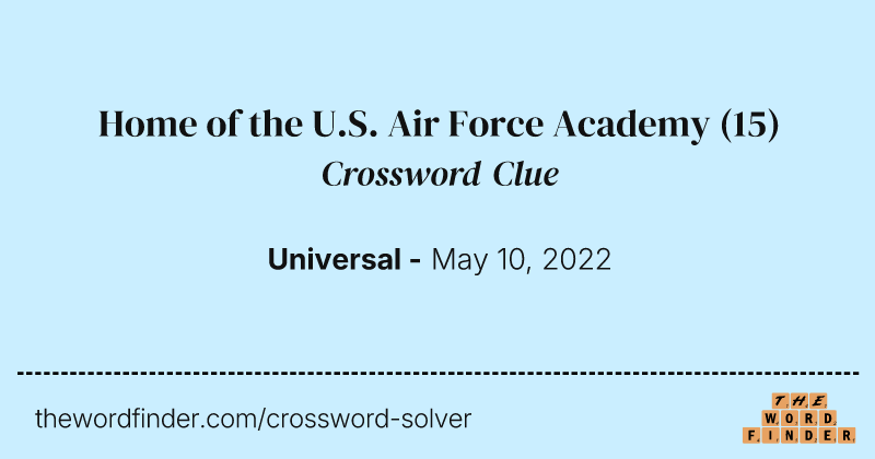 Home of the U.S. Air Force Academy crossword clue image