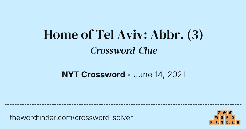 Home of Tel Aviv: Abbr. crossword clue image