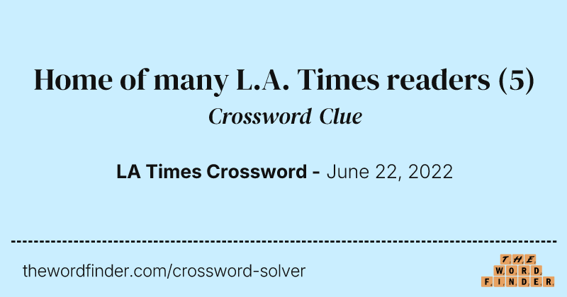 Home of many L.A. Times readers crossword clue image