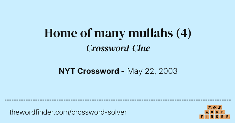 Home of many mullahs crossword clue image