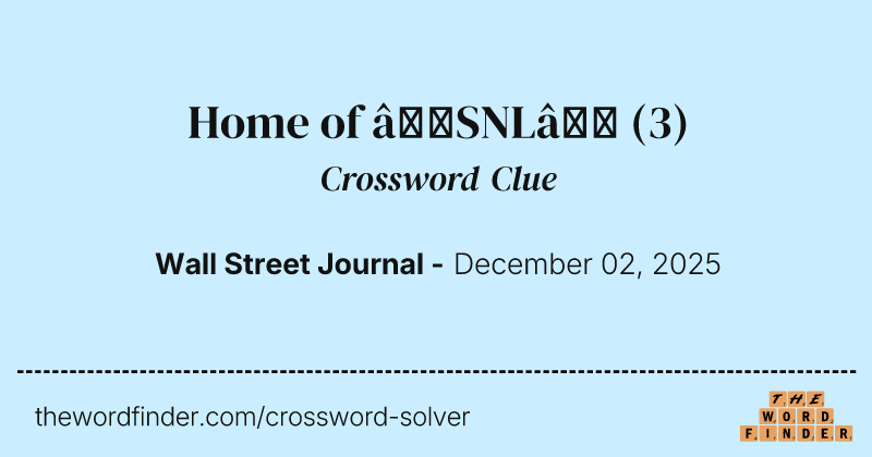 Home of “SNL” crossword clue image