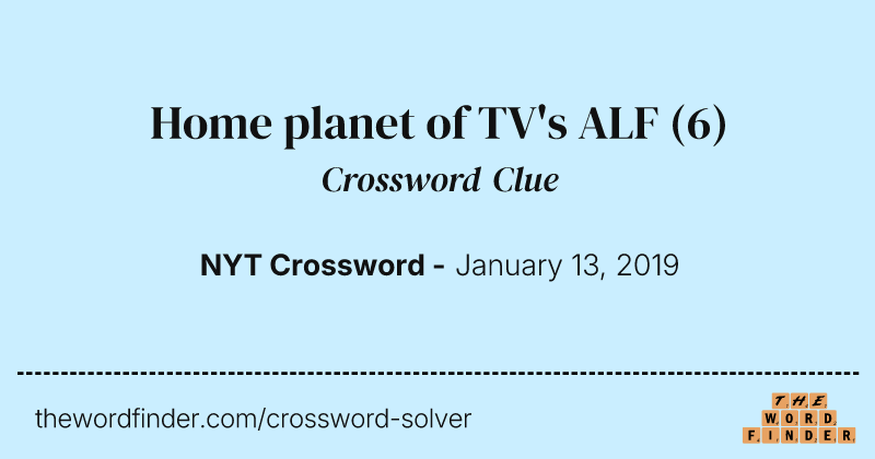 Home planet of TV's ALF crossword clue image