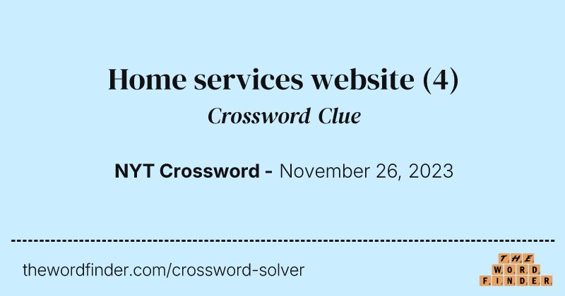 Home services website crossword clue image