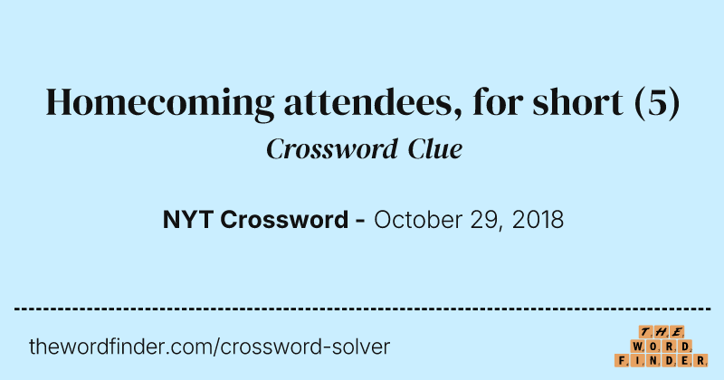 Homecoming attendees, for short crossword clue image