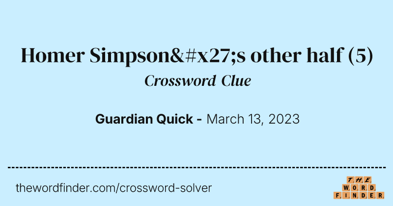Homer Simpson's other half crossword clue image