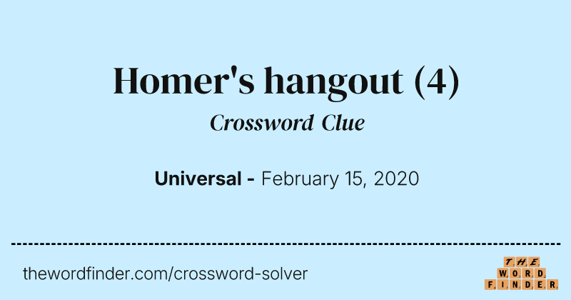 Homer's hangout crossword clue image