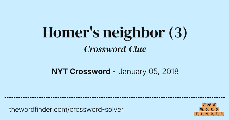 Homer's neighbor crossword clue image