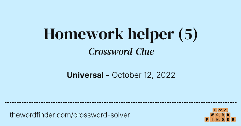 Homework helper crossword clue image