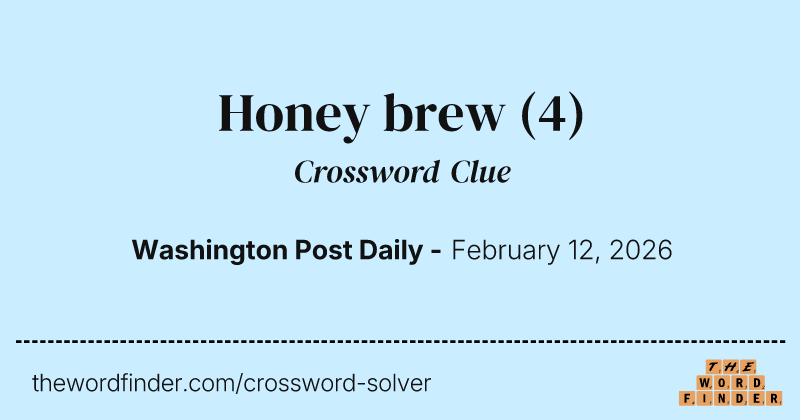 Honey brew crossword clue image