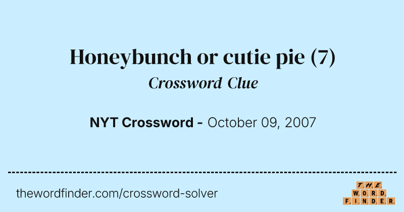 Honeybunch or cutie pie crossword clue image