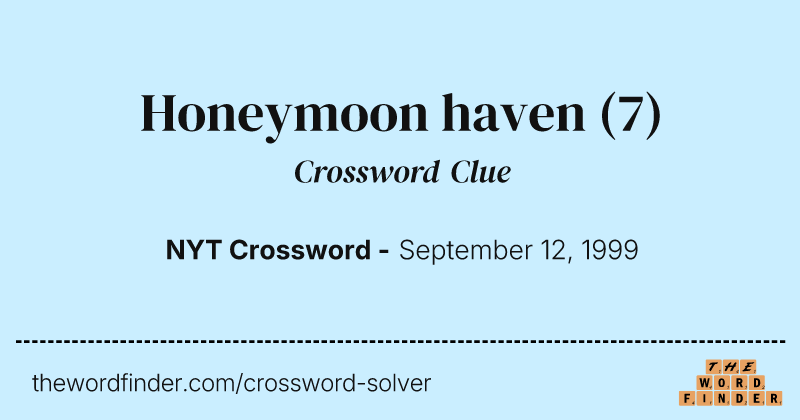 Honeymoon haven crossword clue image