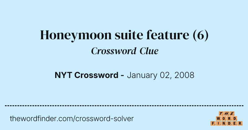 Honeymoon suite feature crossword clue image