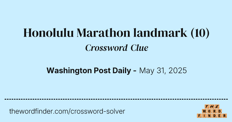 Honolulu Marathon landmark crossword clue image