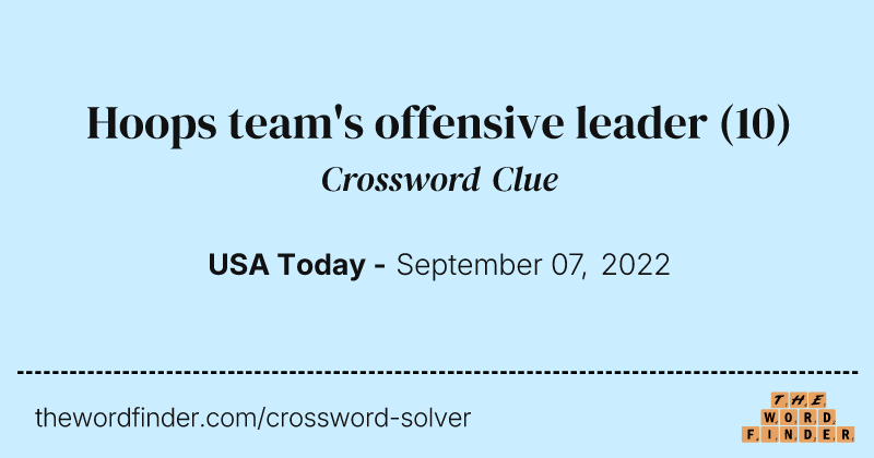 Hoops team's offensive leader crossword clue image