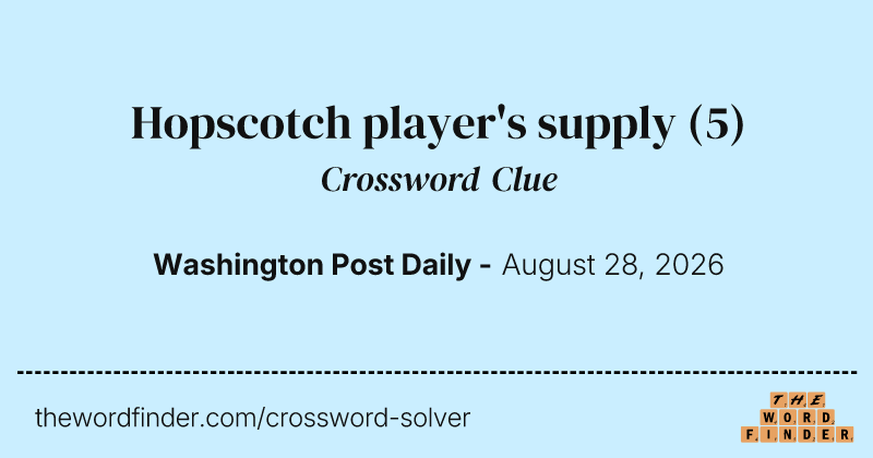 Hopscotch player's supply crossword clue image