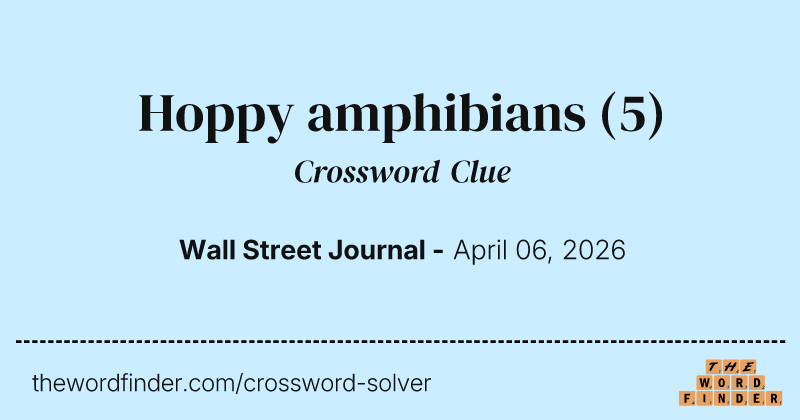 Hoppy amphibians crossword clue image