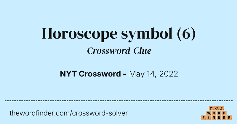 Horoscope symbol crossword clue image