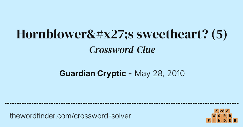 Hornblower's sweetheart? crossword clue image