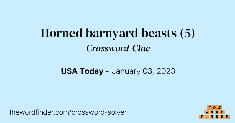 Horned barnyard beasts crossword clue image