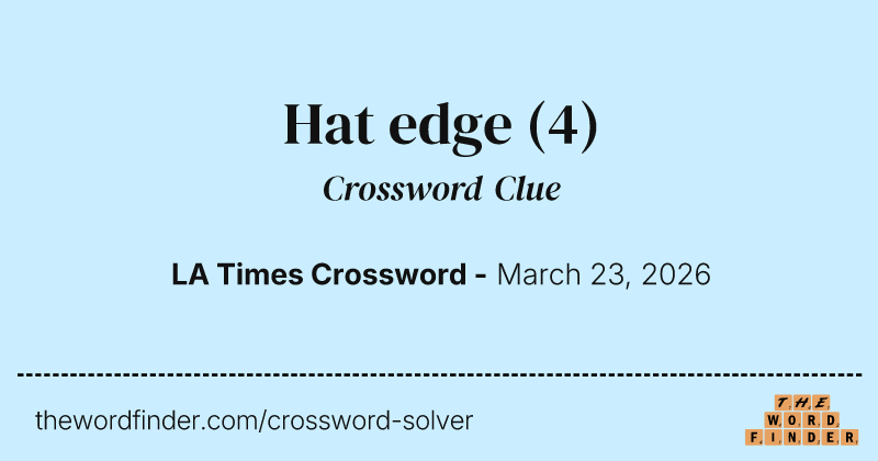 Hat edge crossword clue image