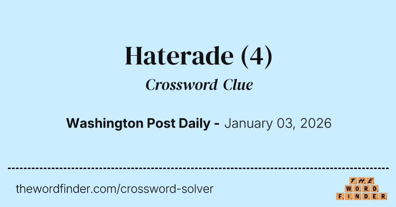 Haterade crossword clue image