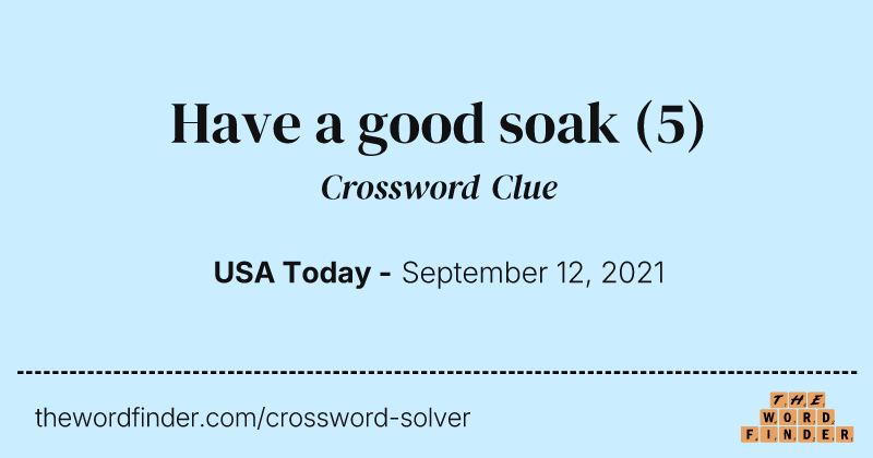 Have a good soak crossword clue image
