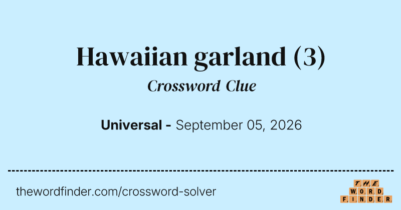 Hawaiian garland crossword clue image