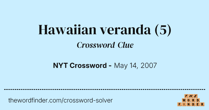 Hawaiian veranda crossword clue image