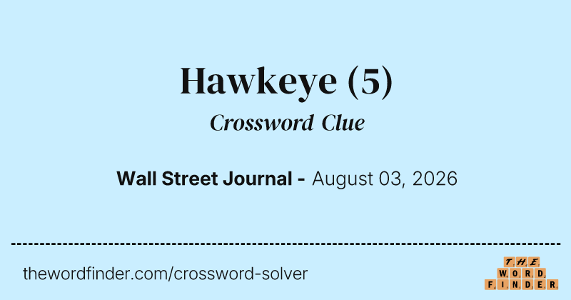 Hawkeye crossword clue image