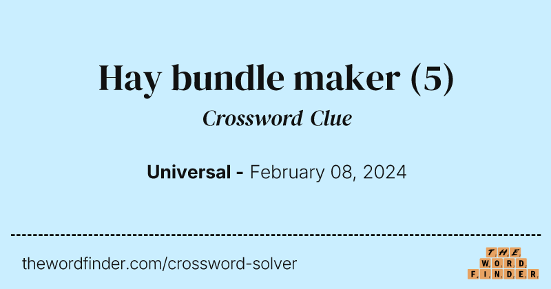 Hay bundle maker crossword clue image