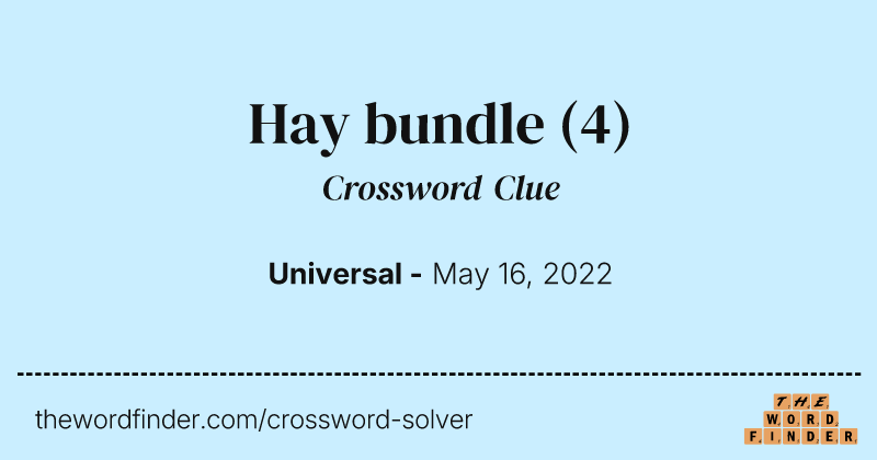 Hay bundle crossword clue image
