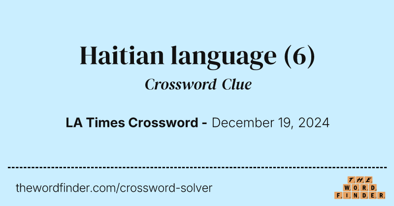 Haitian language crossword clue image