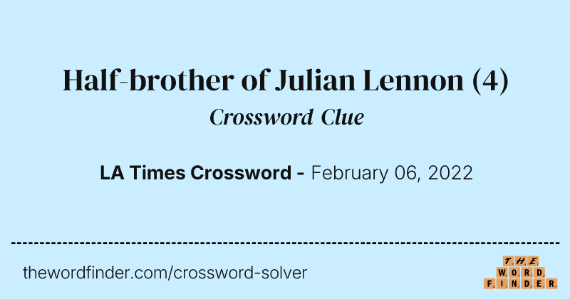 Half-brother of Julian Lennon crossword clue image